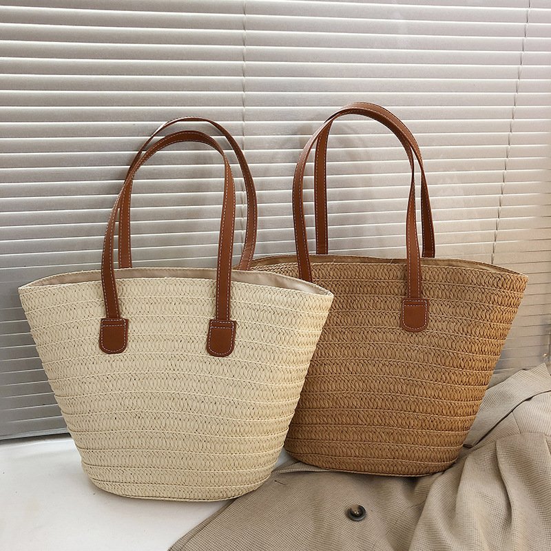 L'Ondulation Estivale - Sac à main femme en paille tressée