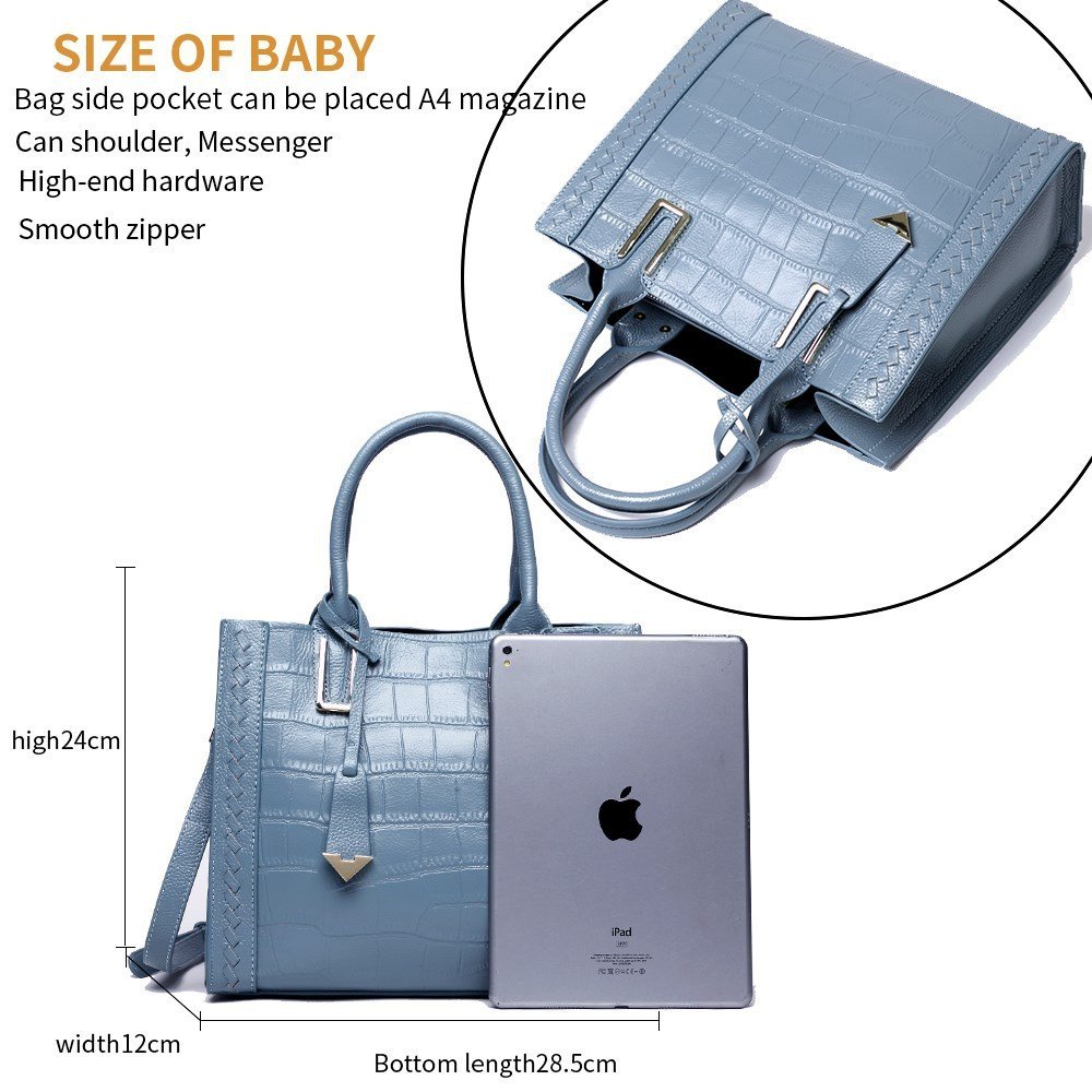 Le Croco Chic - Sac à Main Bandoulière Cuir Vachette Motif Crocodile Femme – Image 7