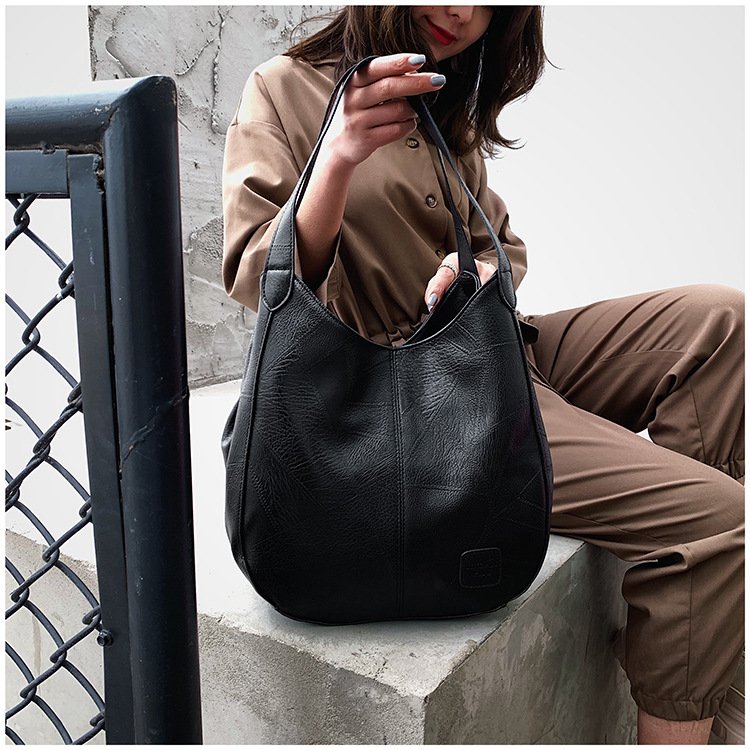Le Chic de Rue - Sac à main bandoulière femme synthétique souple fermeture éclair poche téléphone – Image 19
