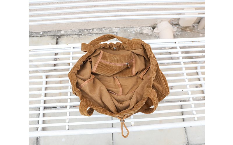 Le Côtelé Urbain - Sac Bandoulière Femme Velours Côtelé Grande Capacité Poche Zippée – Image 12