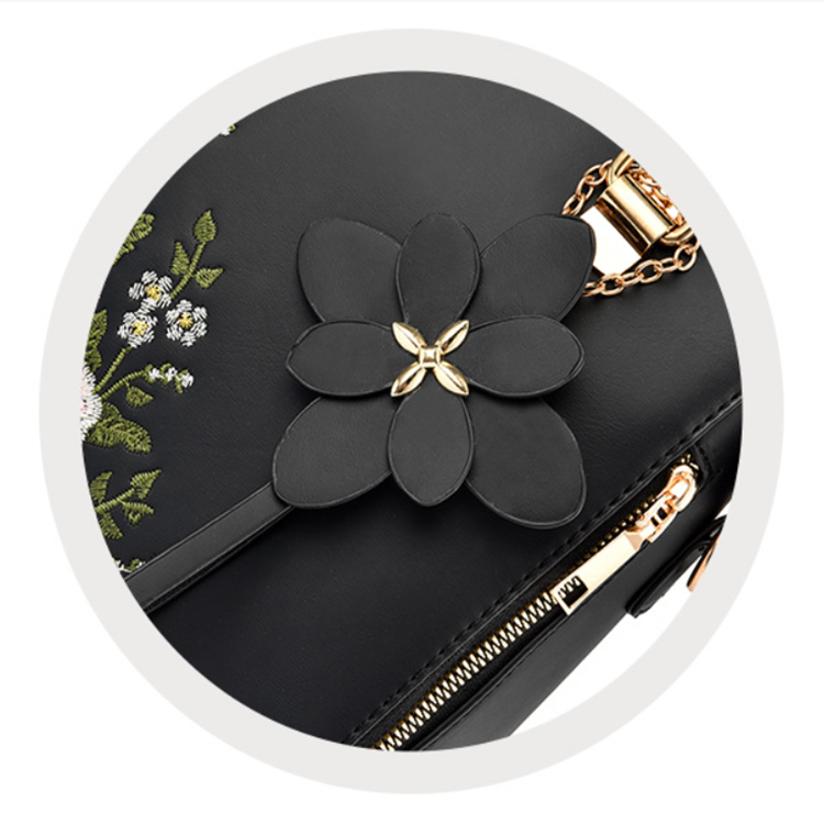 Le Brodé Fleuri - Sac à Main Femme Brodé Floral PU Grande Capacité – Image 20