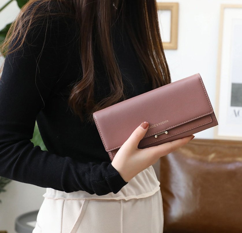 Le Compagnon Élégant - Portefeuille Femme Simili 3 Volets Organiseur Cartes Billets Monnaie – Image 3