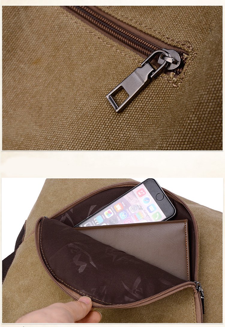 Le Rétro Urbain - Sac à main femme en toile grande capacité zip doubles anses porté épaule – Image 6