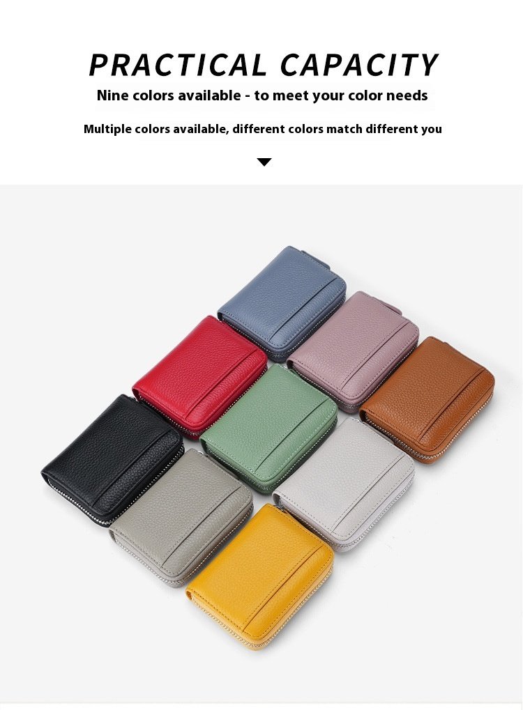 L'Élégance Protectrice - Portefeuille Cuir Vachette RFID Femme Compact 14-20 Cartes – Image 13