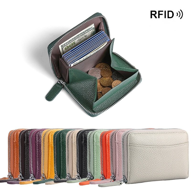 L'Élégance Protectrice - Portefeuille Cuir Vachette RFID Femme Compact 14-20 Cartes – Image 5