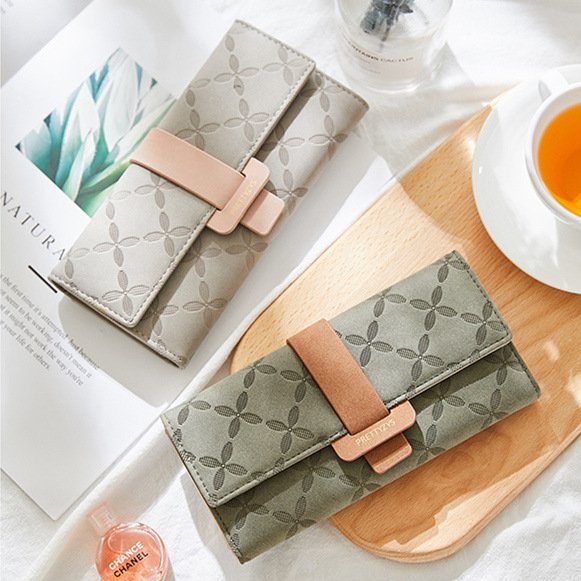 Le Compagnon Spacieux - Portefeuille Femme Long Gaufrage Uni Organisation Cartes Monnaie – Image 2