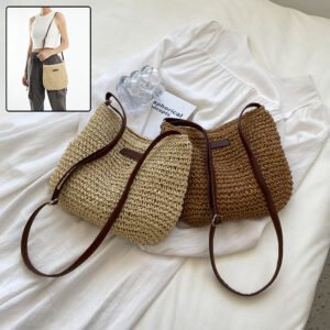 Le Panier Estival - Sac en Paille Femme Panier Fermeture Éclair