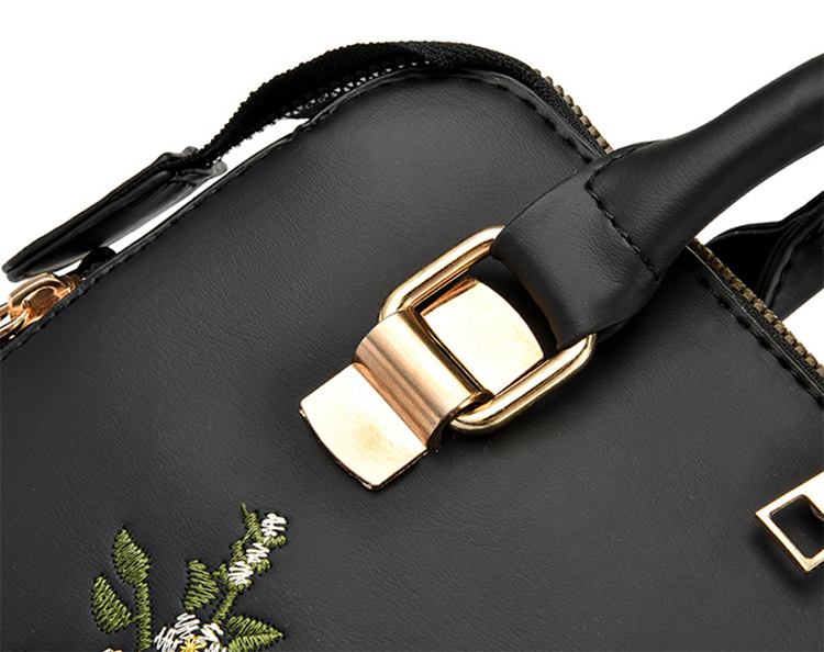 Le Brodé Fleuri - Sac à Main Femme Brodé Floral PU Grande Capacité – Image 16