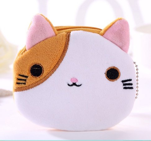 La Pochette Chat - Porte-Monnaie Pochette Chat Peluche Douce Femme