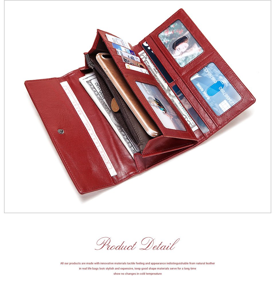 Le Compagnon Distingué - Portefeuille Long Femme Cuir Vachette RFID Compartiment Zip – Image 6