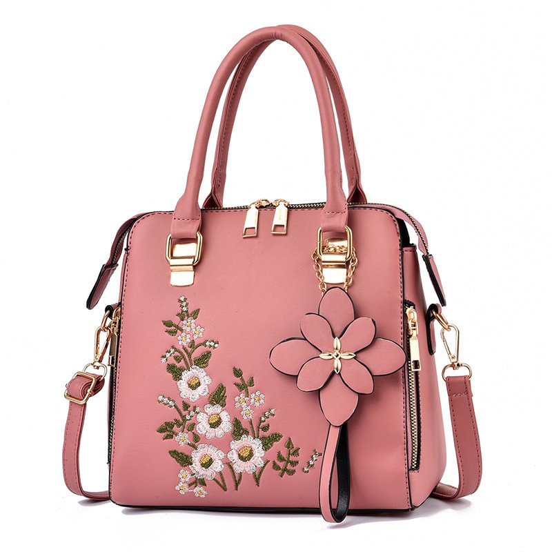 Le Brodé Fleuri - Sac à Main Femme Brodé Floral PU Grande Capacité – Image 8