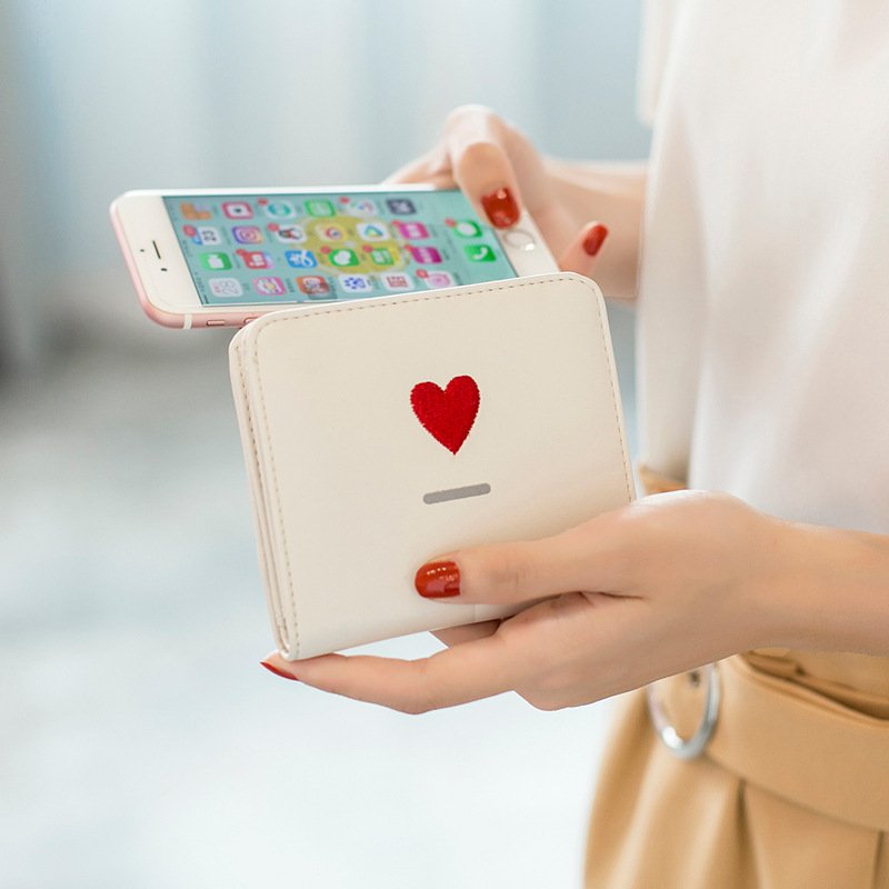 La Pochette Imprimée - Mini Portefeuille Femme Compact Pliant en PU Broderie Coréenne – Image 8