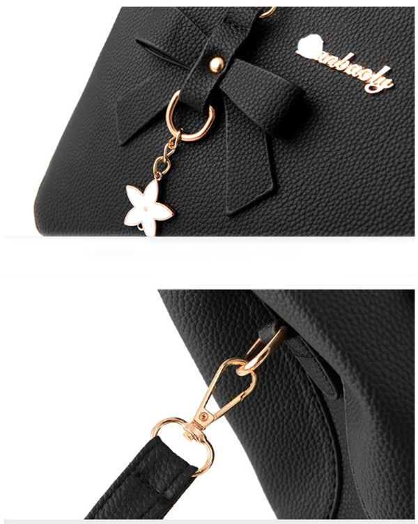 L'Élégance Nouée - Sac Bandoulière Femme en PU avec Nœud Compartiments Multiples Poches Zippées – Image 12