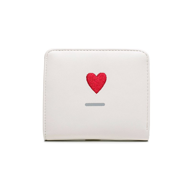 La Pochette Imprimée - Mini Portefeuille Femme Compact Pliant en PU Broderie Coréenne