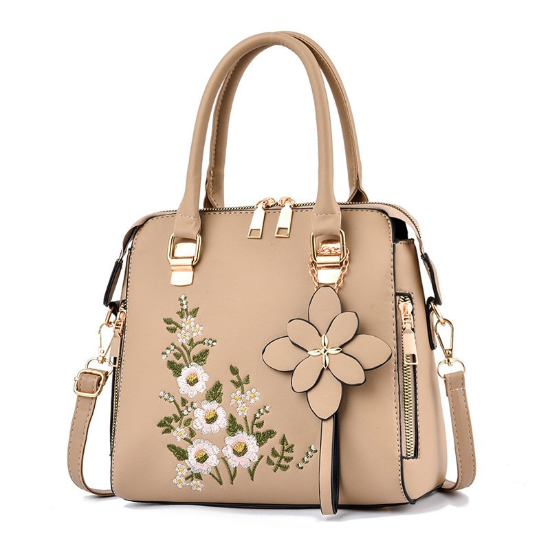Le Brodé Fleuri - Sac à Main Femme Brodé Floral PU Grande Capacité – Image 5