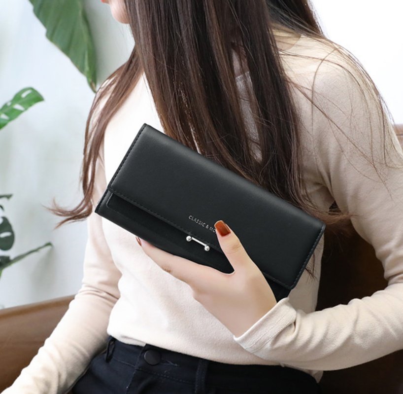 Le Compagnon Élégant - Portefeuille Femme Simili 3 Volets Organiseur Cartes Billets Monnaie – Image 2