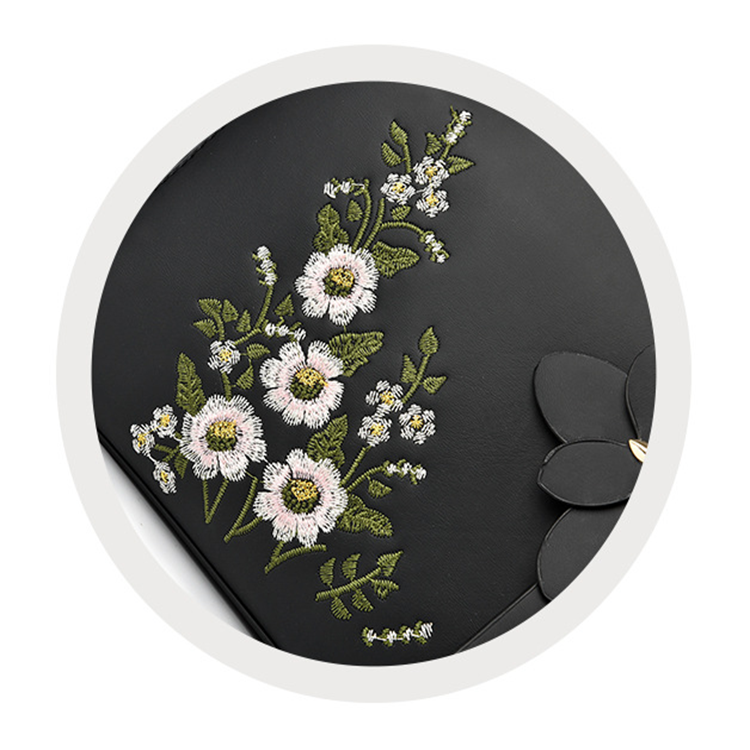 Le Brodé Fleuri - Sac à Main Femme Brodé Floral PU Grande Capacité – Image 19