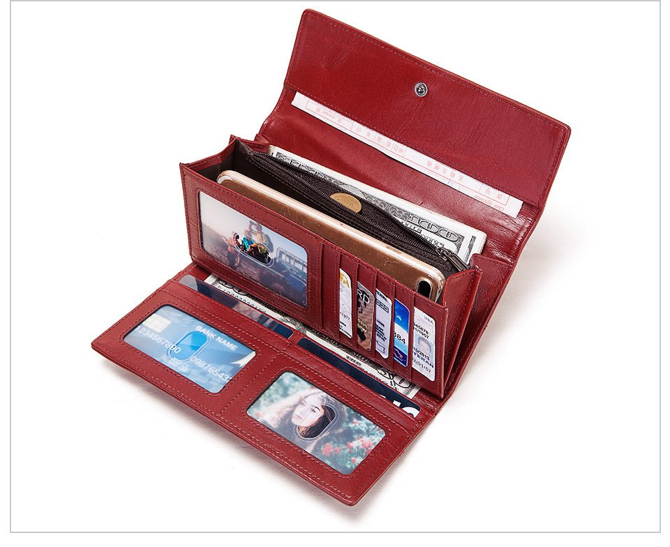 Le Compagnon Distingué - Portefeuille Long Femme Cuir Vachette RFID Compartiment Zip – Image 2