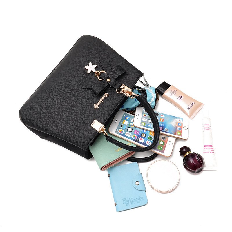 L'Élégance Nouée - Sac Bandoulière Femme en PU avec Nœud Compartiments Multiples Poches Zippées – Image 15