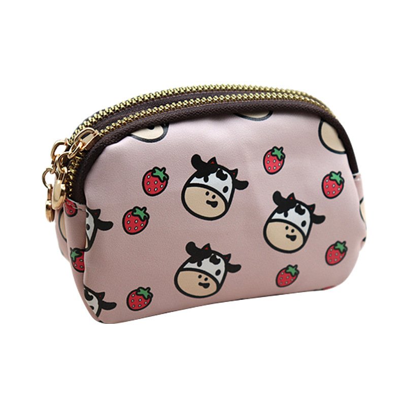 La Poche Fantaisiste - Porte-clés femme PVC motif vache veau étui compact