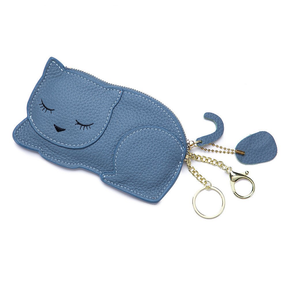L’Élégance du Chat - Porte-monnaie Cuir Véritable Femme Compact Ultra-Fin – Image 3
